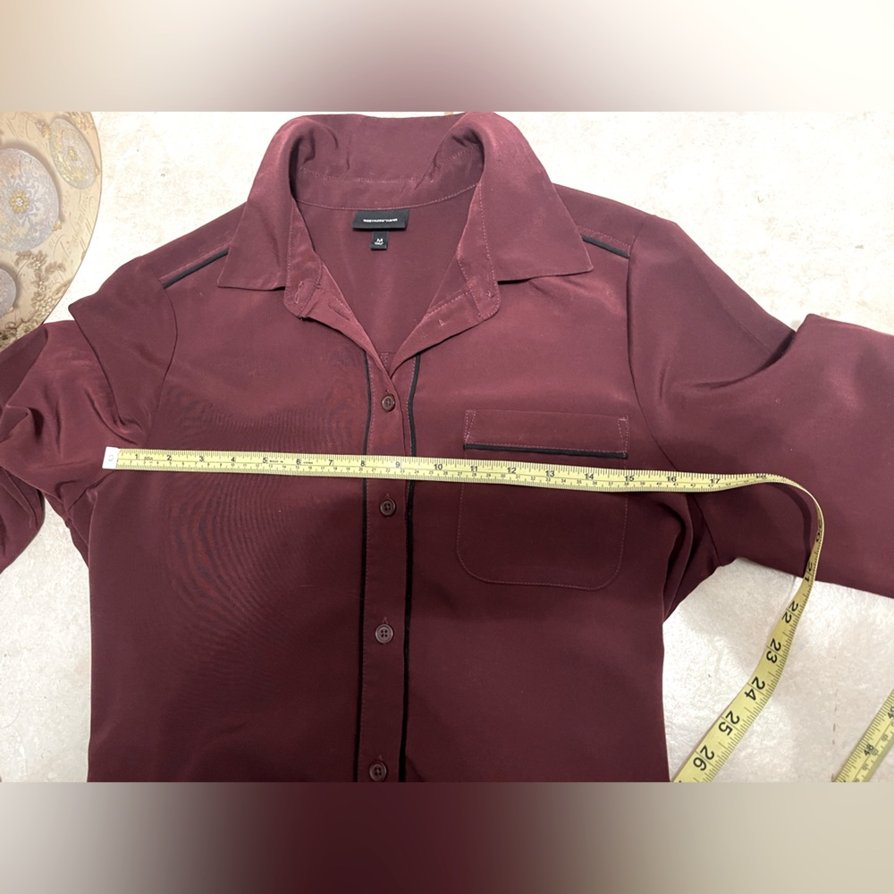WHO WHAT WEAR BURGUNDY BUTTON DOWN DRESS - Picture 12 of 12